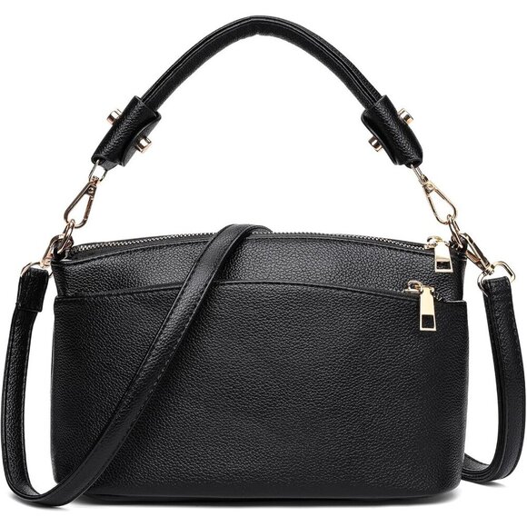 Women Crossbody Bag Vegan Leather Small Shoulder Purse Multi Pocket